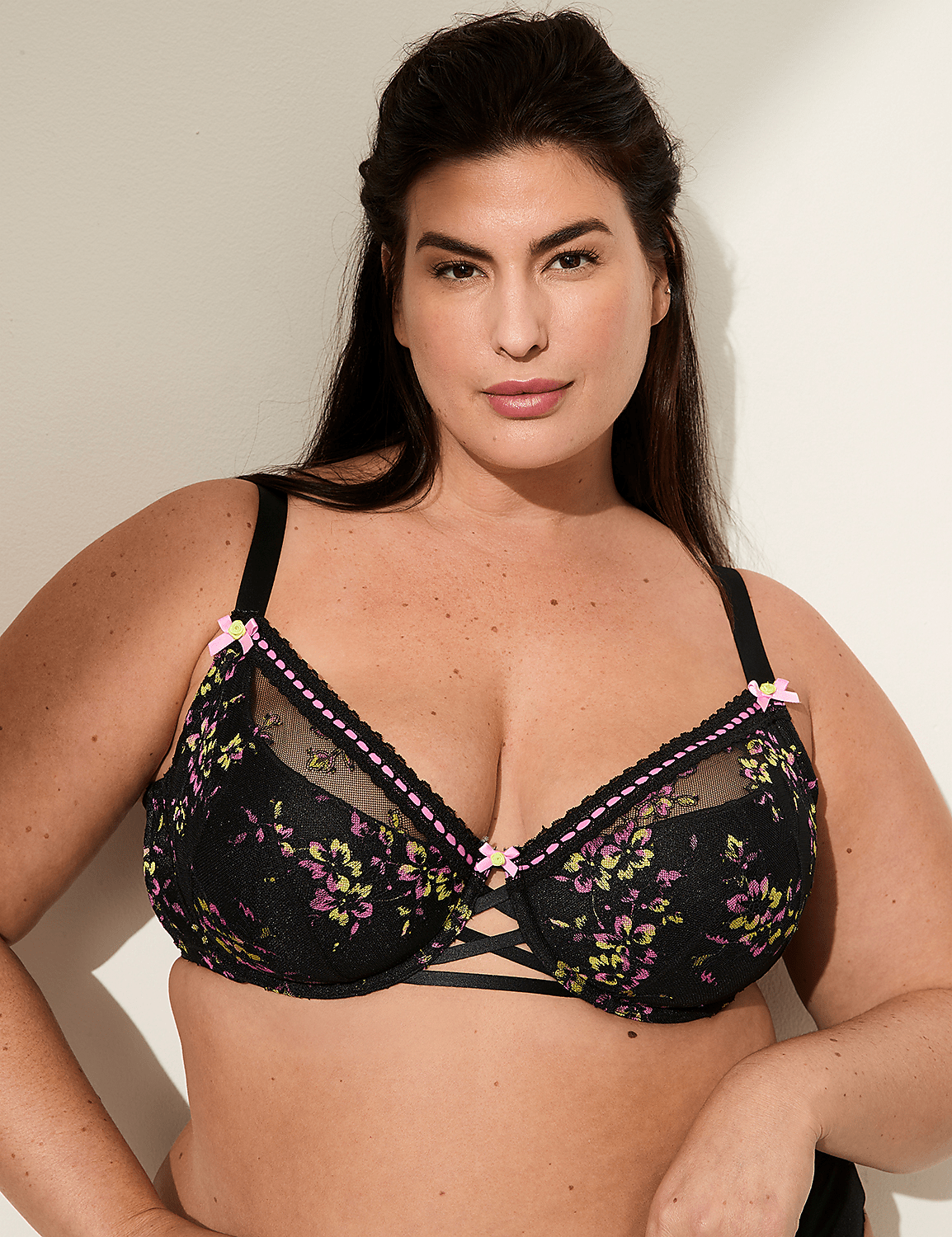 Ribbon-Slot French Balconette Bra Product Image 1
