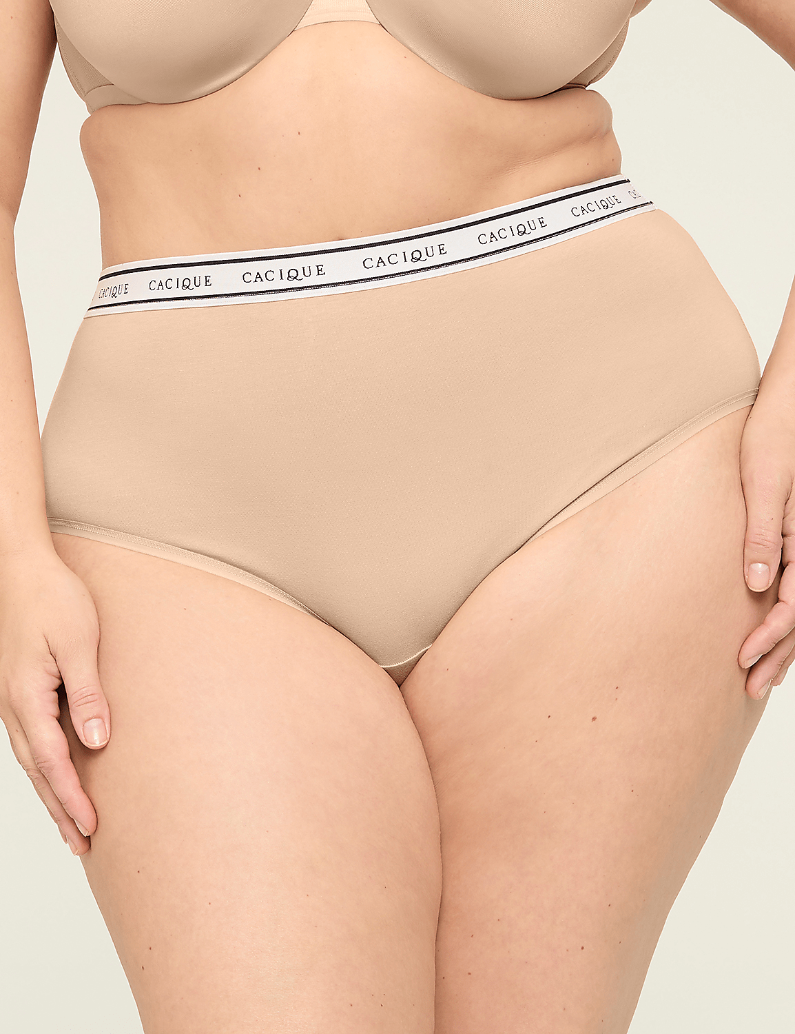 Cotton High-Leg Brief Panty With Wide Waistband Product Image 1