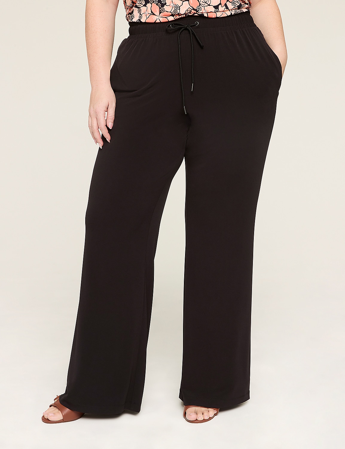 Matte Jersey Pull-On Wide Leg Pant Product Image 1