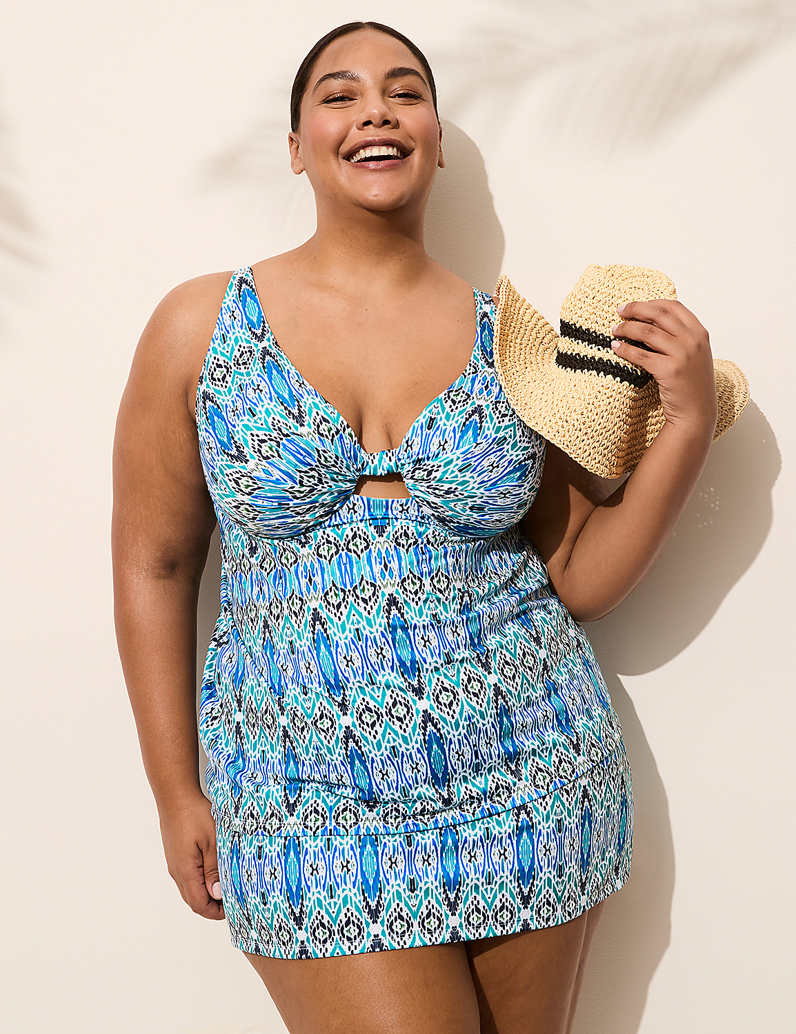 Underwire Knot-Front Tankini Top Product Image 1