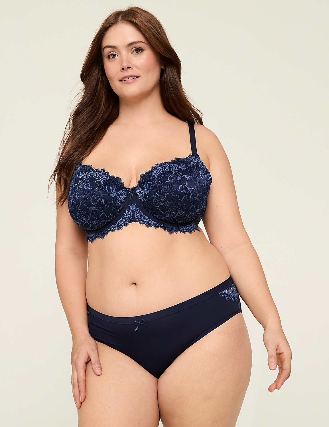 Unlined Balconette Bra with Lace Product Image 1