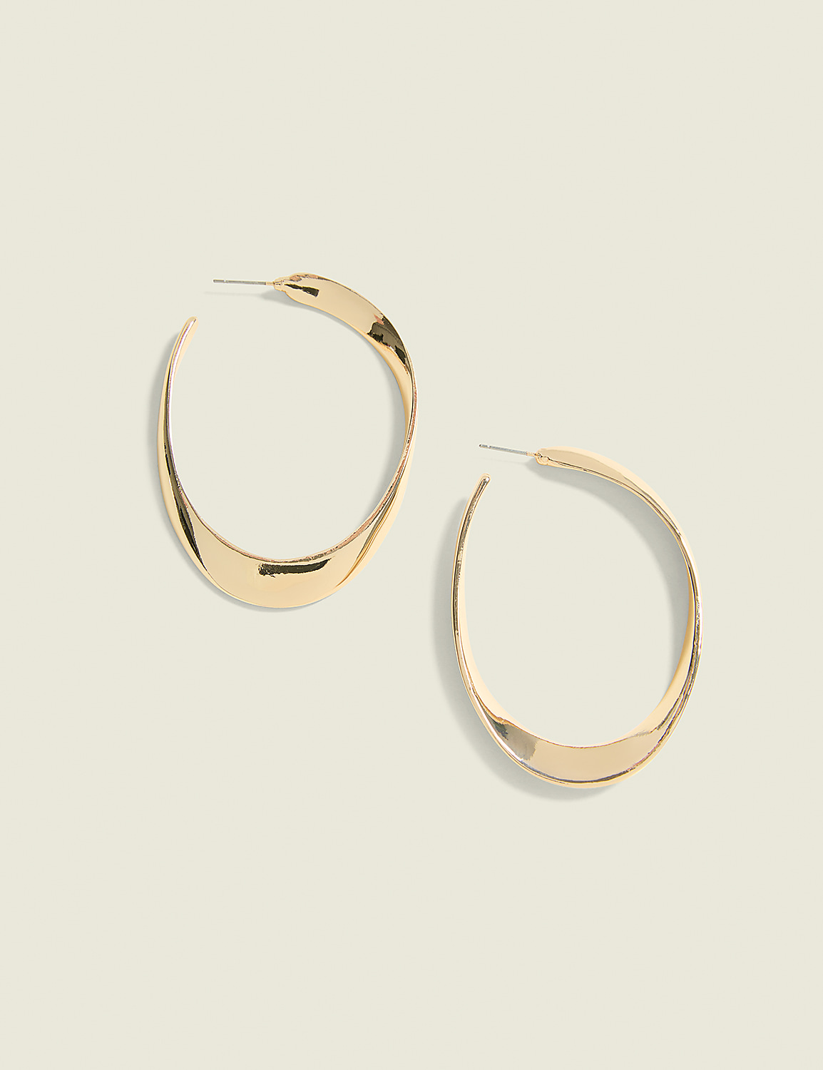 Abstract Goldtone Hoop Earrings Product Image 1