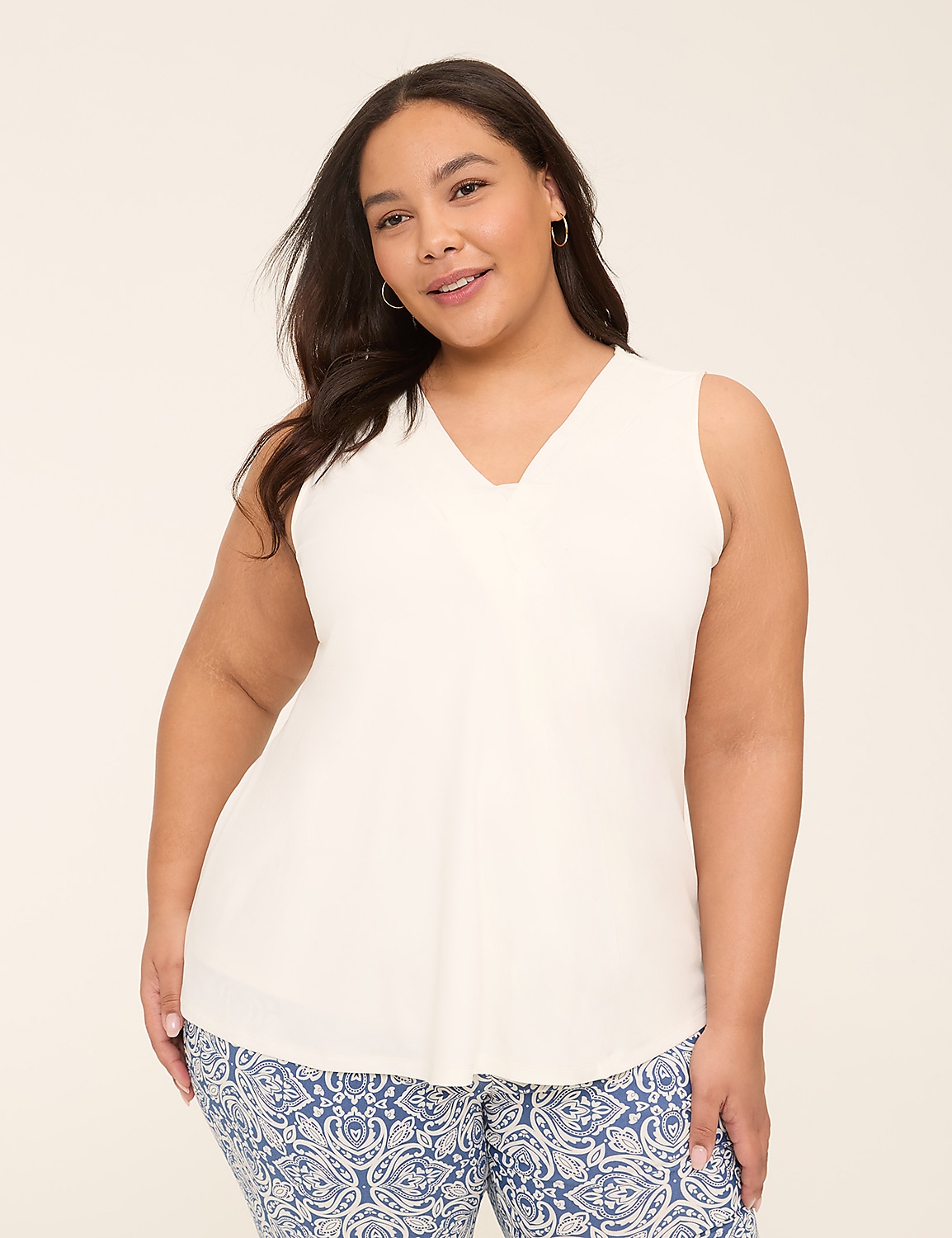 Swing Sleeveless Pleat-Front Top Product Image 1