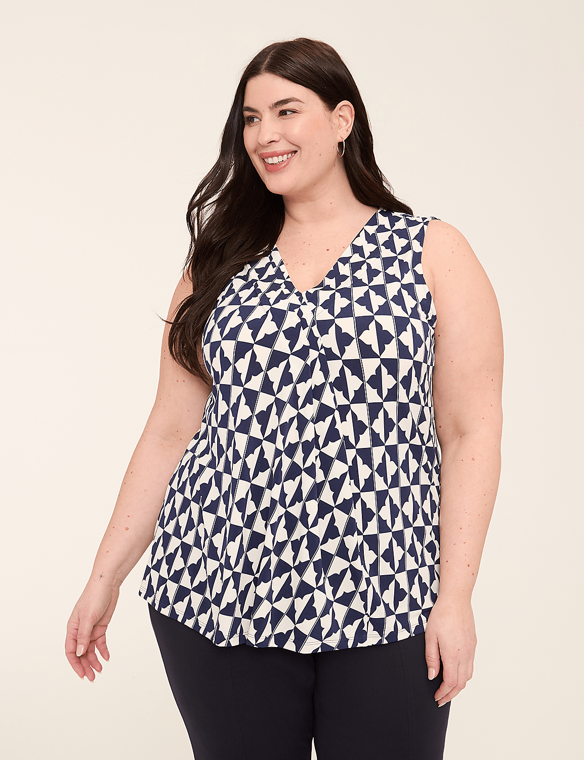 Swing Sleeveless Pleat-Front Top Product Image 1