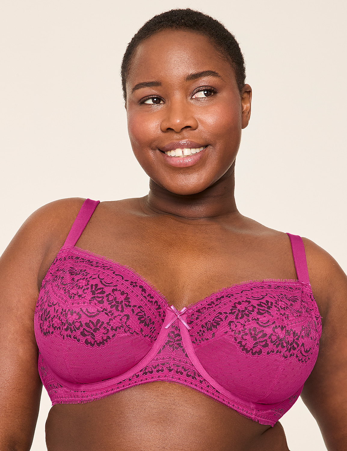 Unlined Balconette Bra with Lace Product Image 1