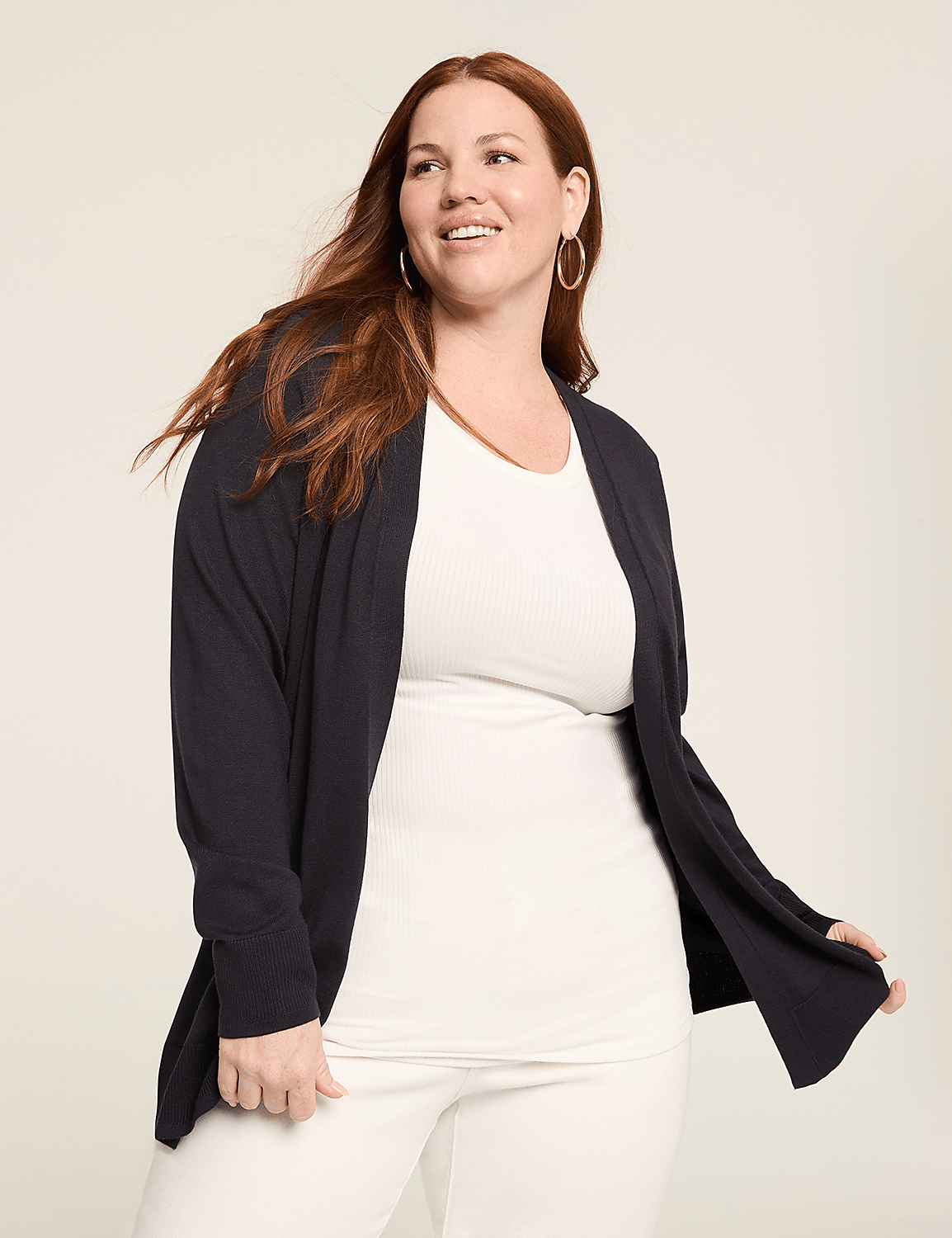 Modern Long-Sleeve Open-Front Cardigan Product Image 1