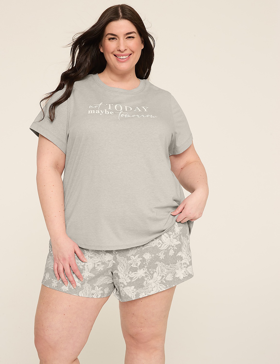 Comfy Cotton Tee & Short PJ Set | LaneBryant