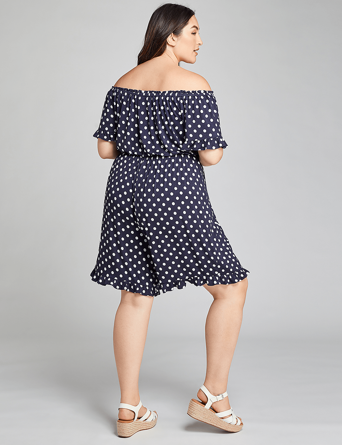 1102901 SS CONVERTIBLE CASUAL ROMPER:LBSU20165_ClassicMediumPolkaDot_colorway2:14/16 Product Image 2