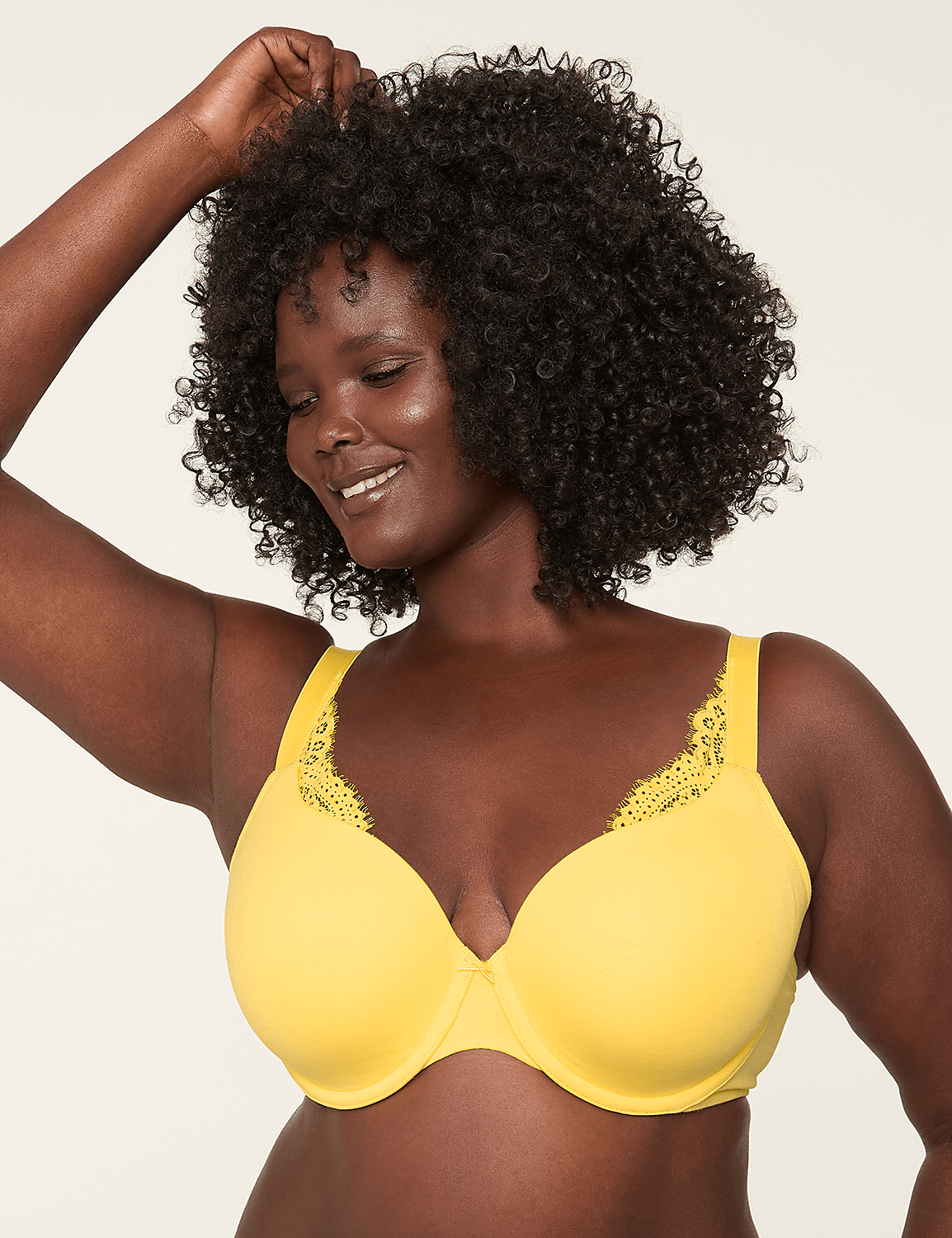 Cotton Lightly Lined T-Shirt Bra With Lace - thumbnail 8