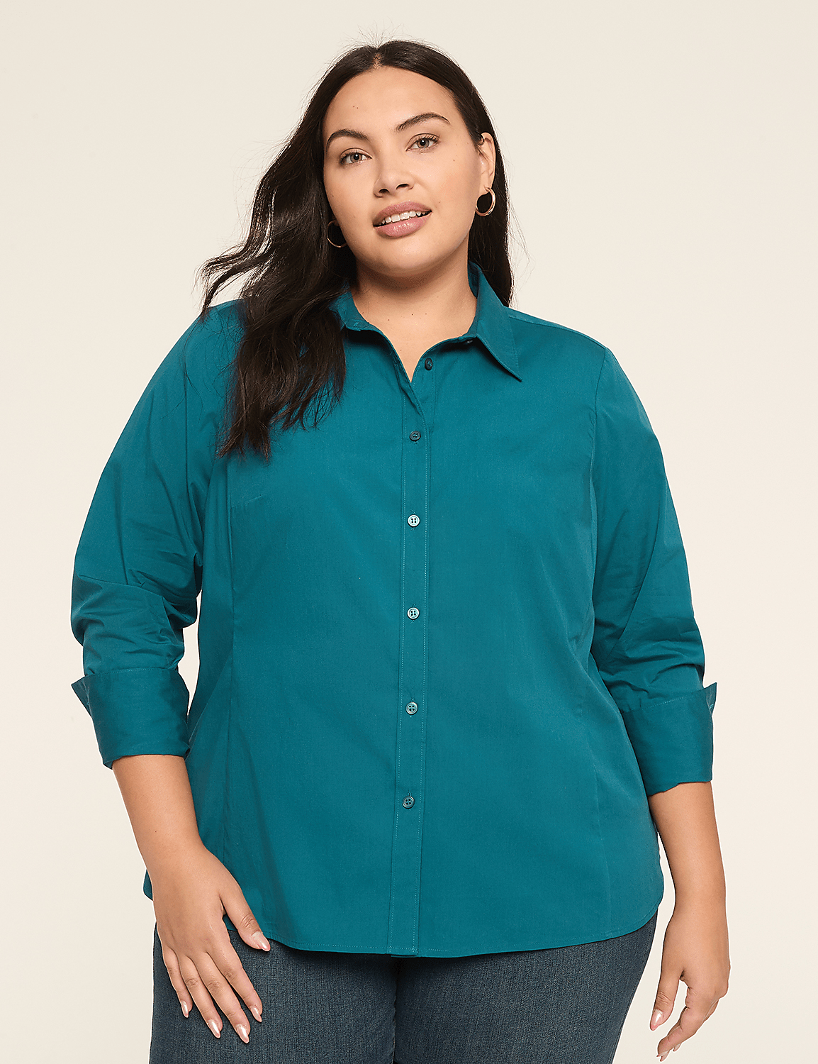 Button-Front No-Peek Girlfriend Shirt - thumbnail 10