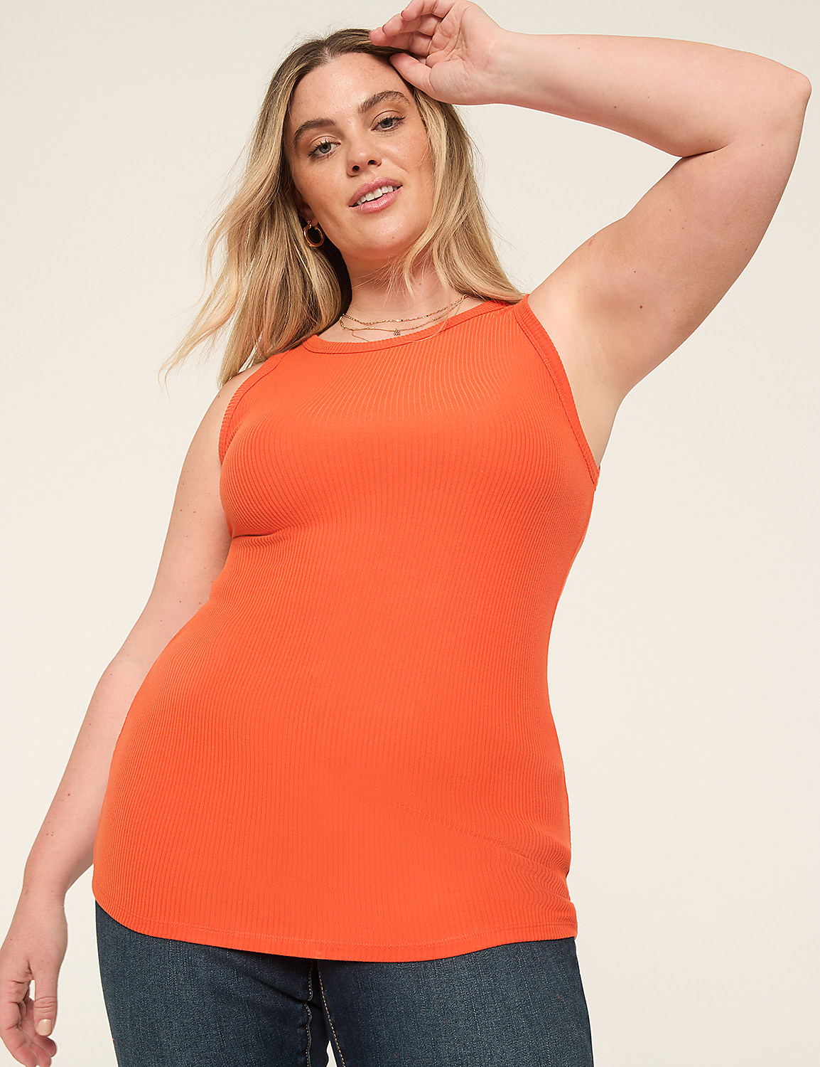 High-Neck Rib Tank Product Image 1