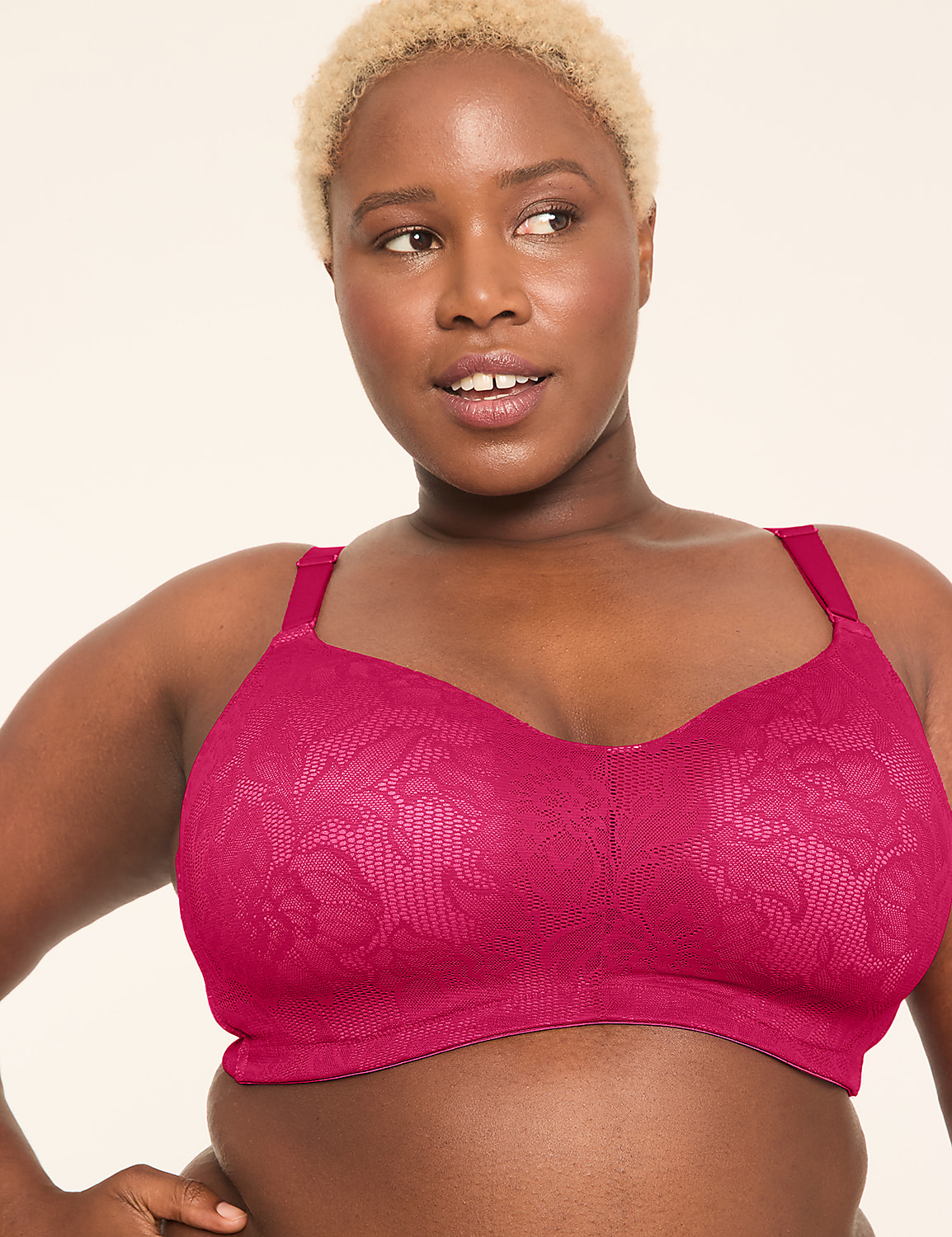 No-Wire Bra with Allover Lace Product Image 1