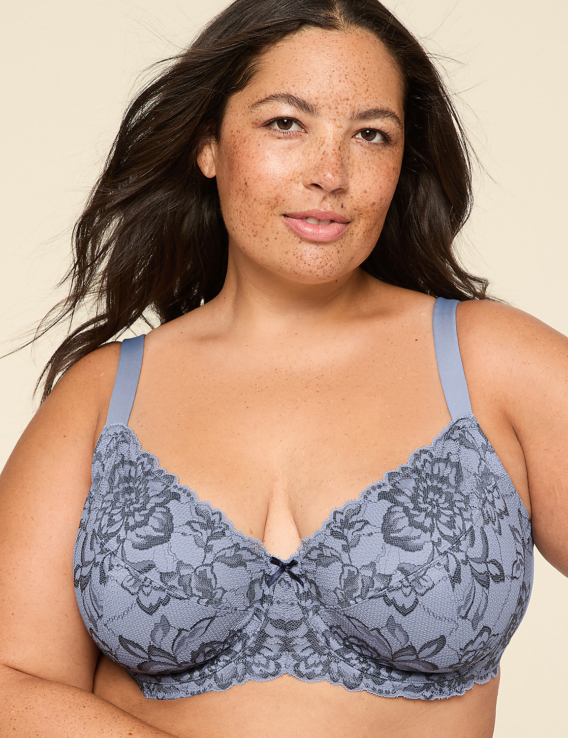Unlined Balconette Bra with Lace Product Image 1