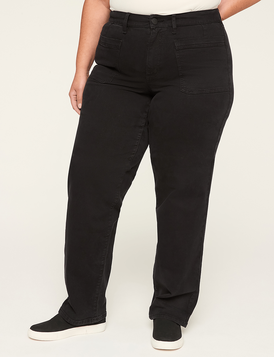 Relaxed Straight Patch-Pocket High-Rise Jean Product Image 1
