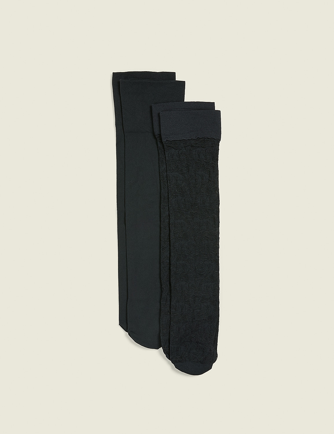 Solid & Lace Trouser Socks 2-Pack Product Image 1