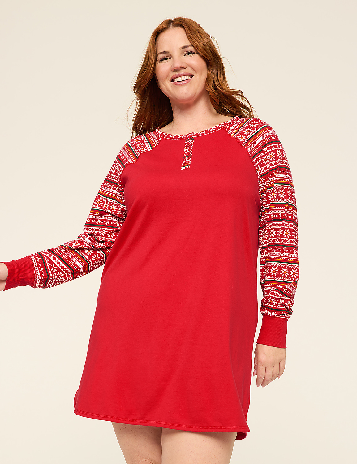 Comfy Cotton Henley Sleepshirt Product Image 1