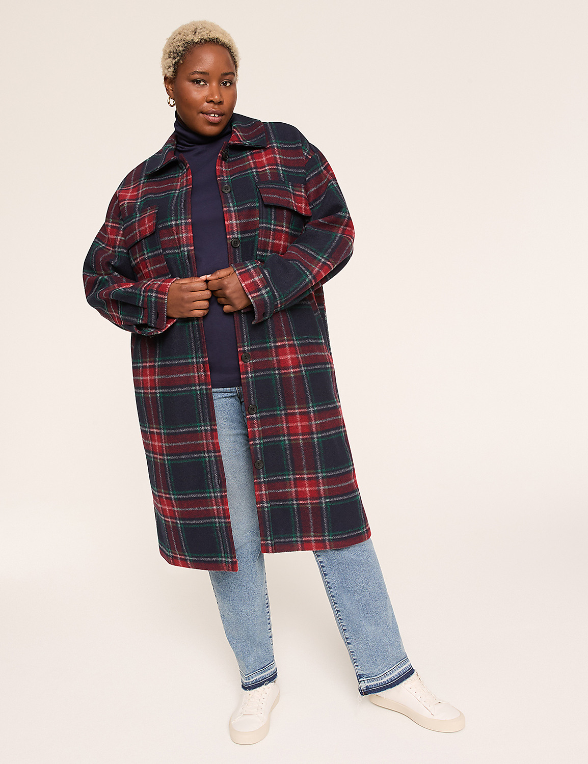 Plaid Long Shacket Product Image 1