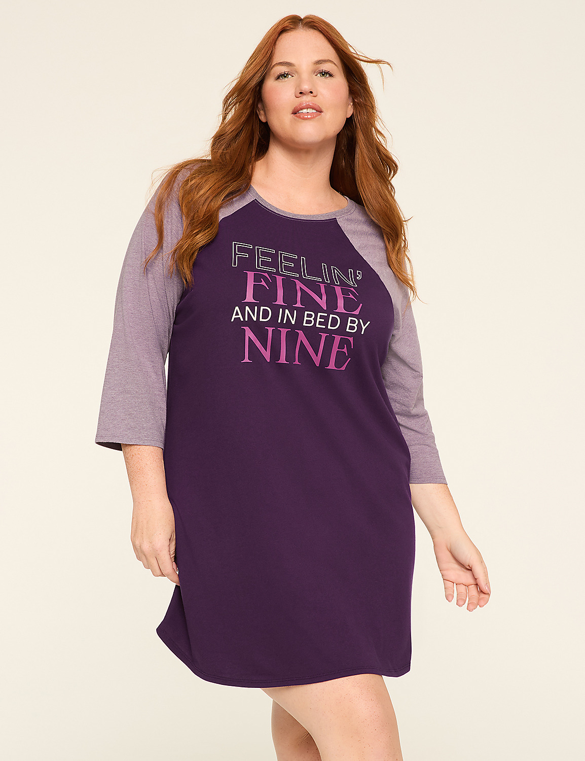 Comfy Cotton 3/4-Sleeve Sleepshirt Product Image 1