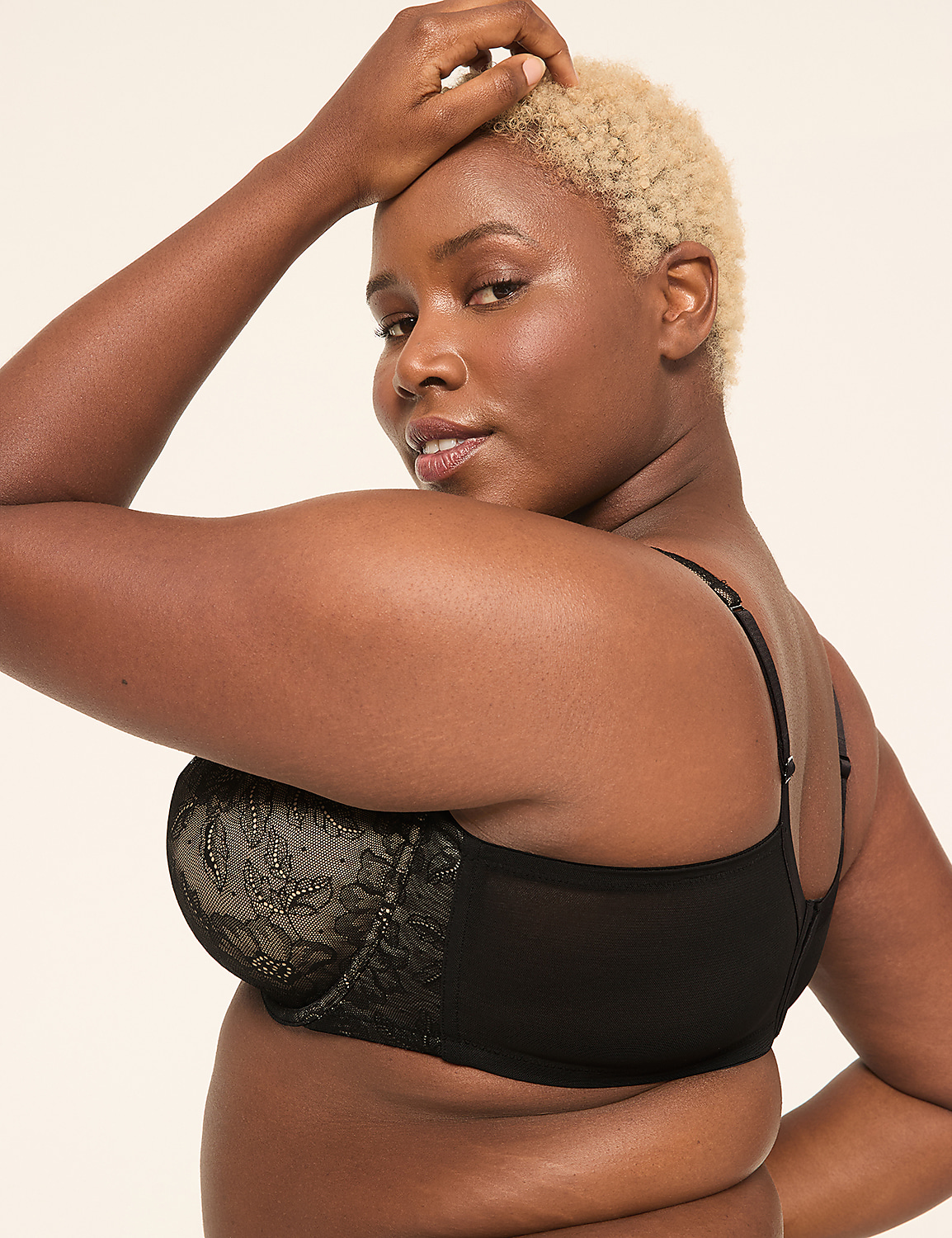 Unlined Full Coverage Bra with Lace Product Image 3