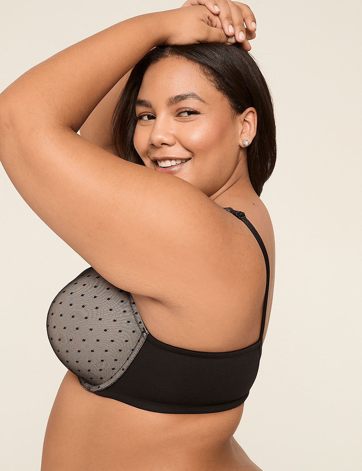 Cotton Boost Plunge Bra With Lace Product Image 4