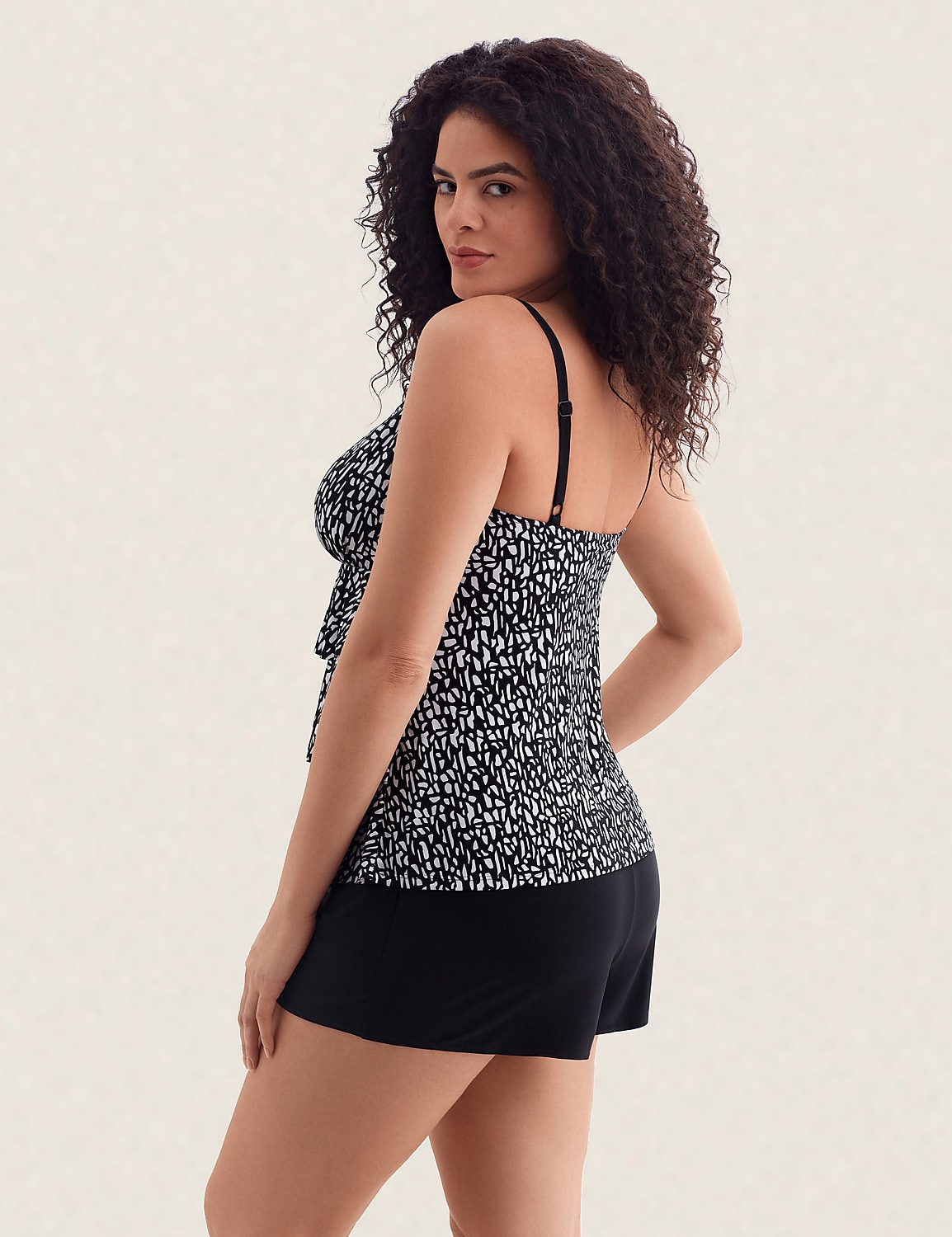 Longitude by Mimi Flamingo - Ruffle Faux Shortini - Paper Mache Product Image 3