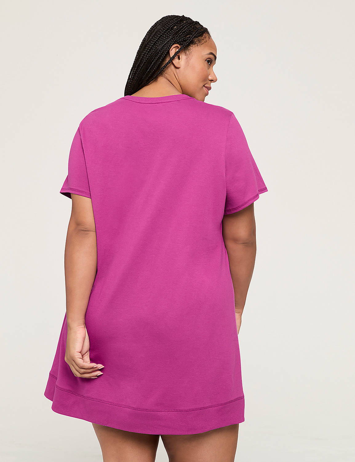 Comfy Cotton Rib-Trim Pocket Sleepshirt | LaneBryant