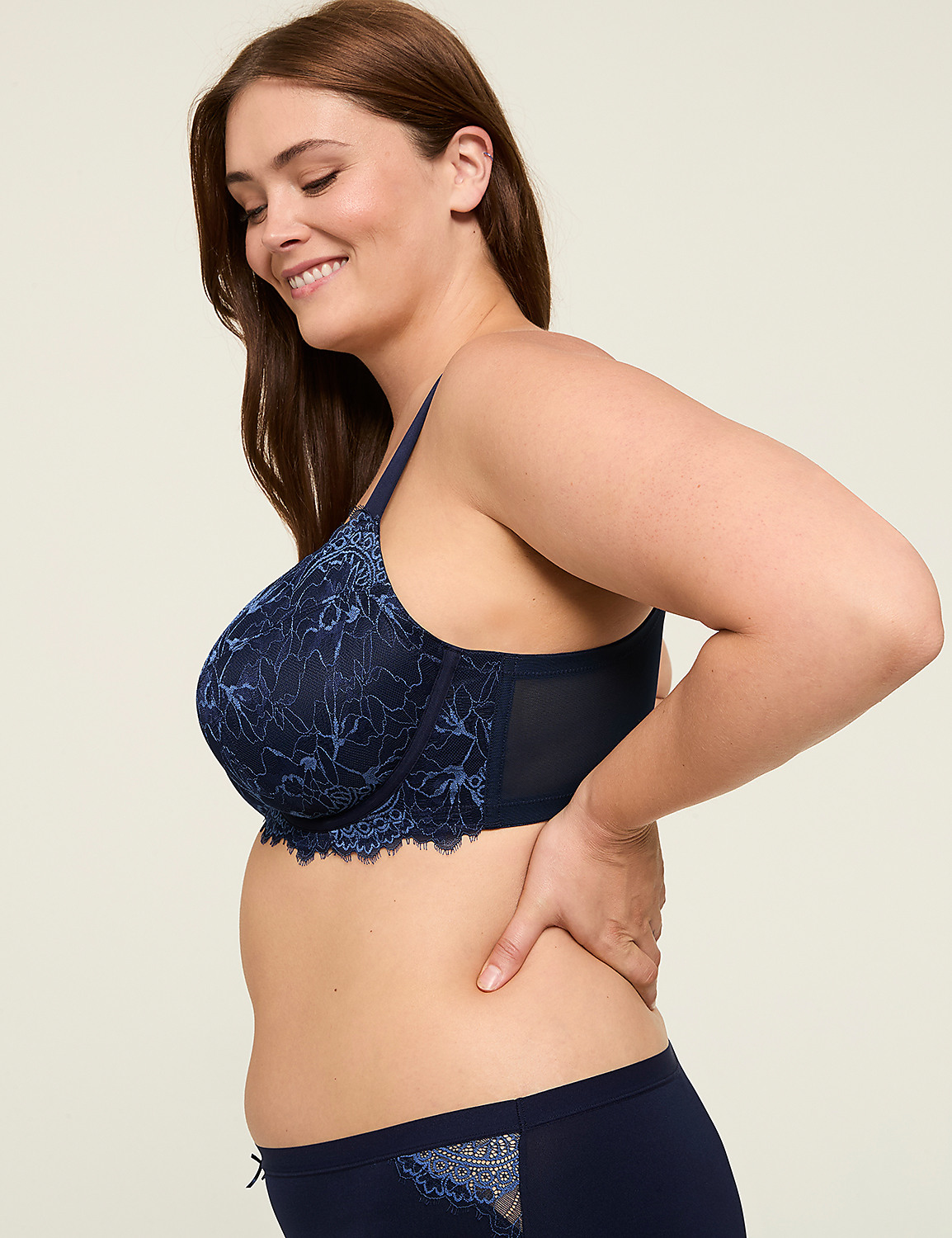 Unlined Balconette Bra with Lace Product Image 3