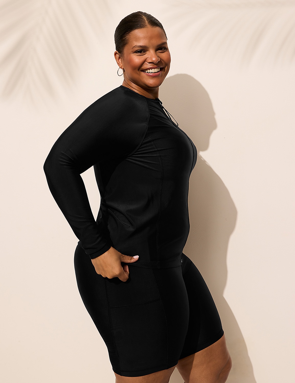 Full-Zip Long-Sleeve Swim Rash Guard Product Image 3
