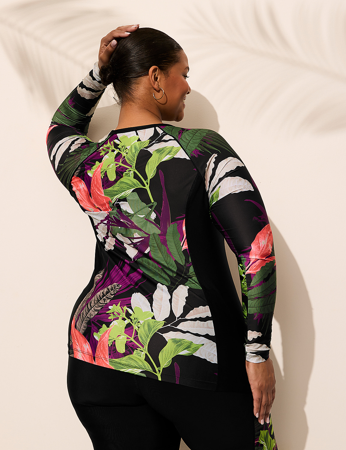 Plus Size | Long Sleeve 1/4 Zip Rash Guard 1143 | LaneBryant