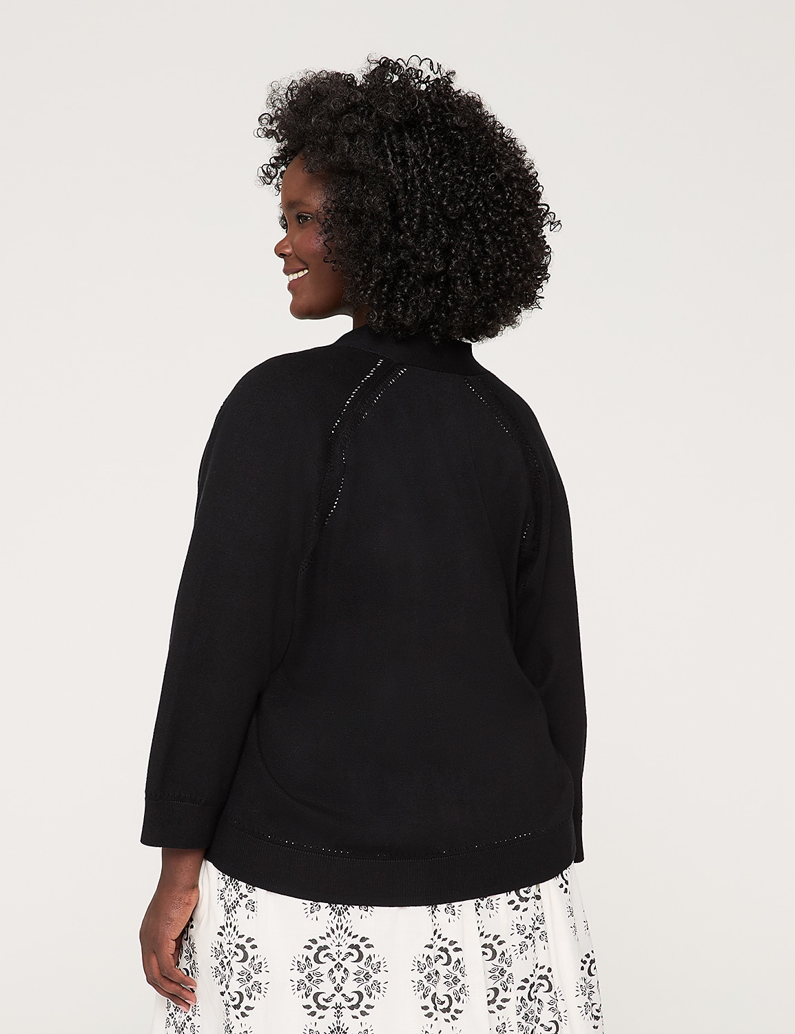 3/4-Sleeve Open-Front Shrug Product Image 2