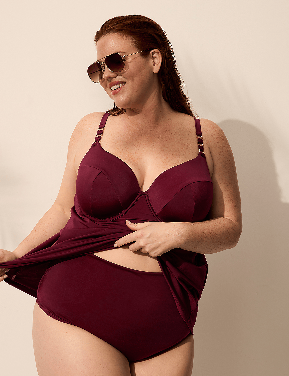 Underwire Balconette Chain-Detail Tankini Top Product Image 5