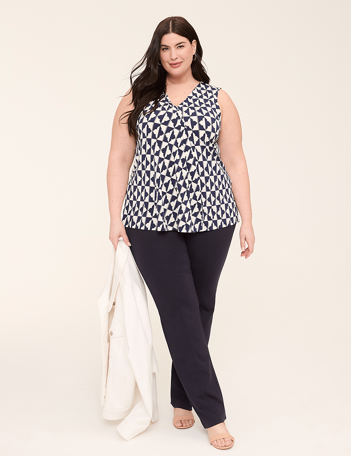 Swing Sleeveless Pleat-Front Top Product Image 3