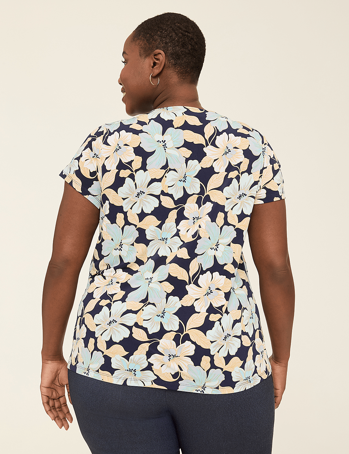 Cap-Sleeve Pleat-Front Top Product Image 2