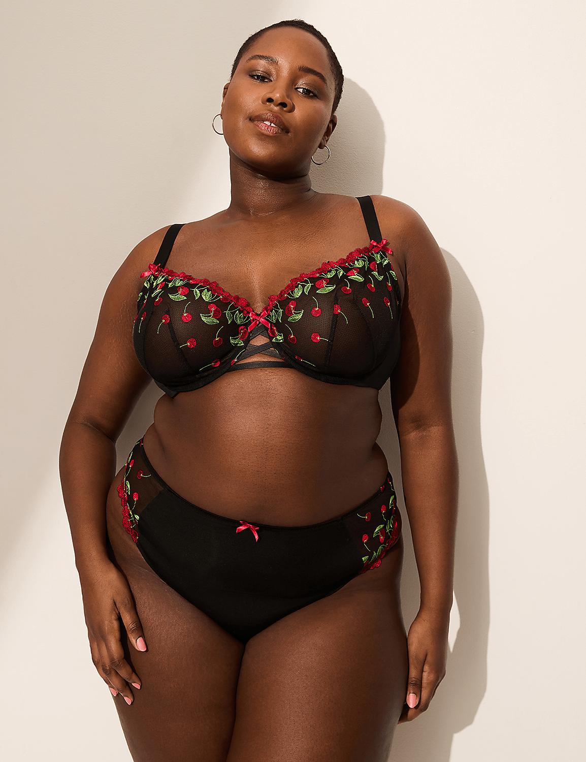 Cherry Embroidered Unlined Balconette Bra Product Image 4