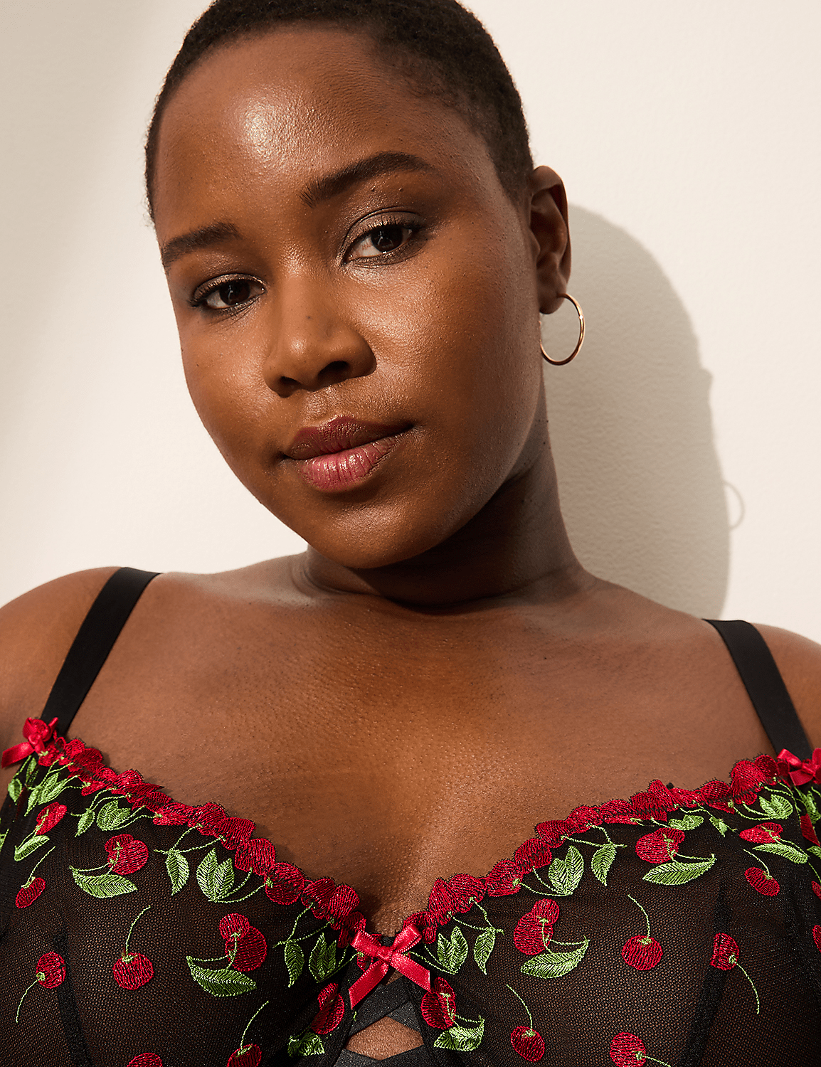 Cherry Embroidered Unlined Balconette Bra Product Image 2