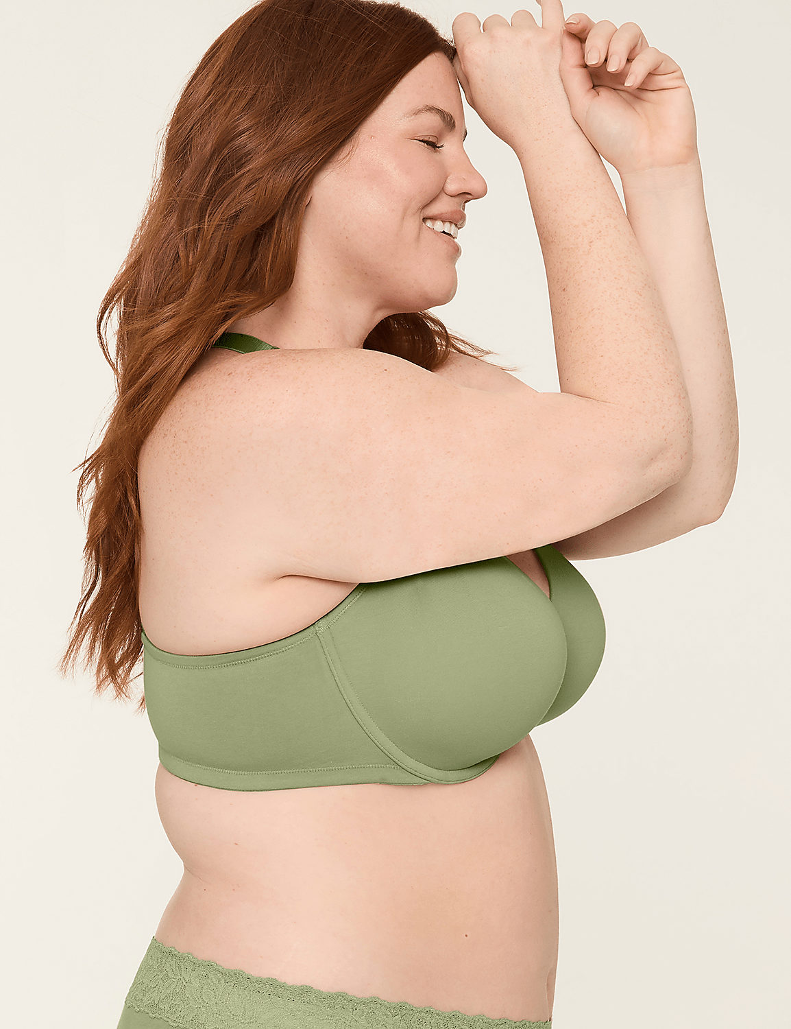 Front-Close Cotton Lightly Lined T-Shirt Bra With Lace Product Image 3