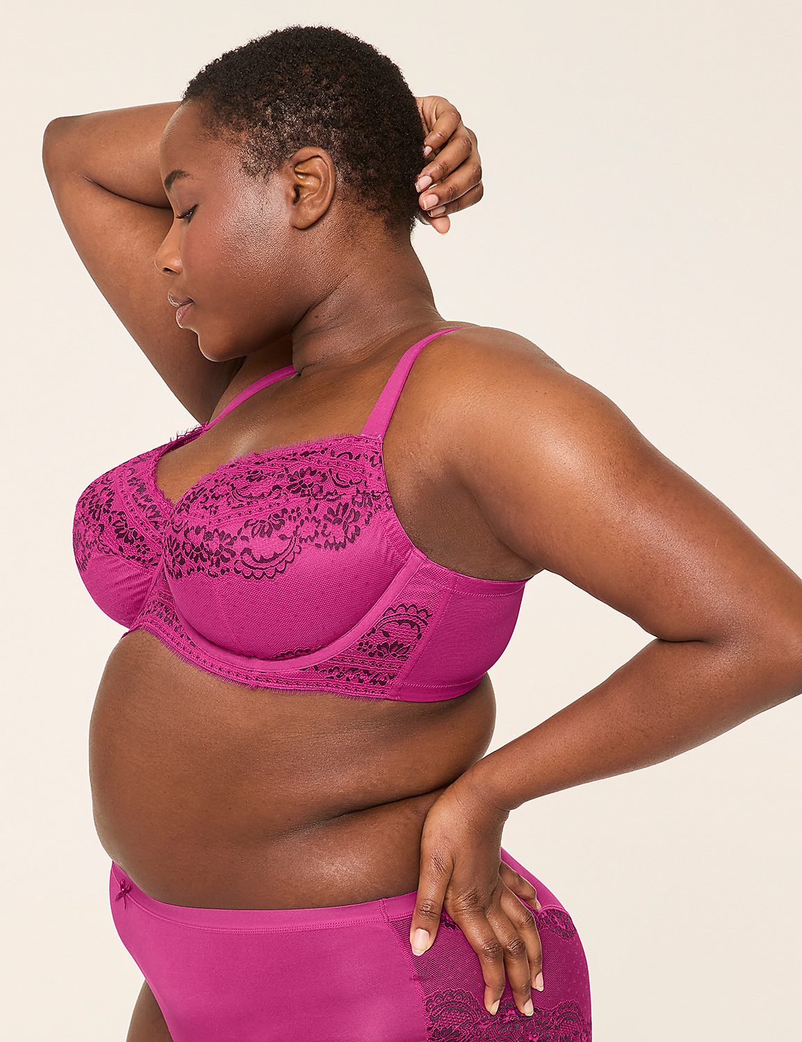 Unlined Balconette Bra with Lace Product Image 3