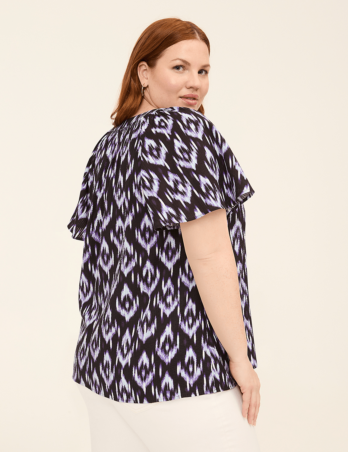 Swing Flutter-Sleeve Popover Blouse Product Image 2
