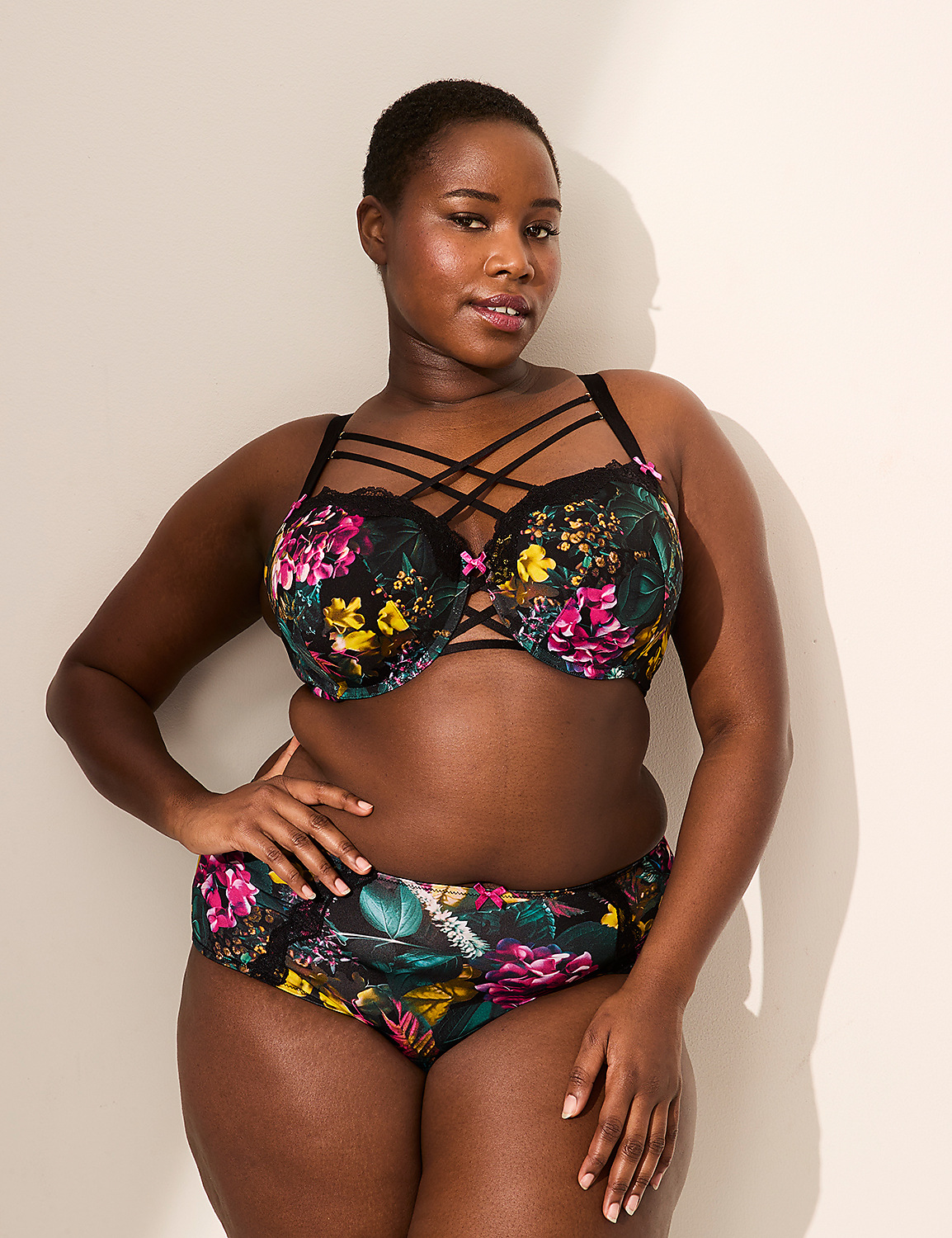 Printed Lace-Trim Boost Balconette Bra Product Image 4