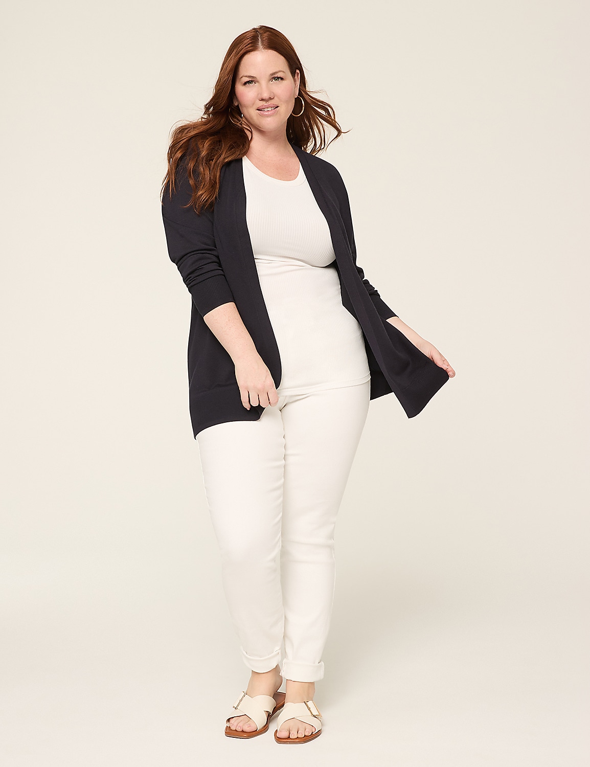 Modern Long-Sleeve Open-Front Cardigan Product Image 3