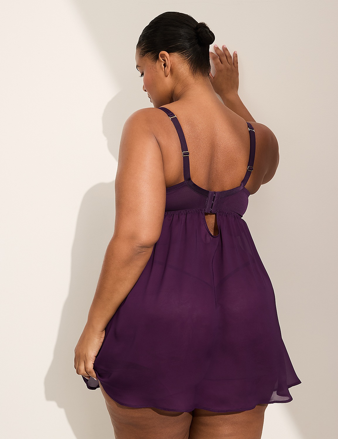 purple lace babydoll dress Lavender Fitted Babydoll Dress
