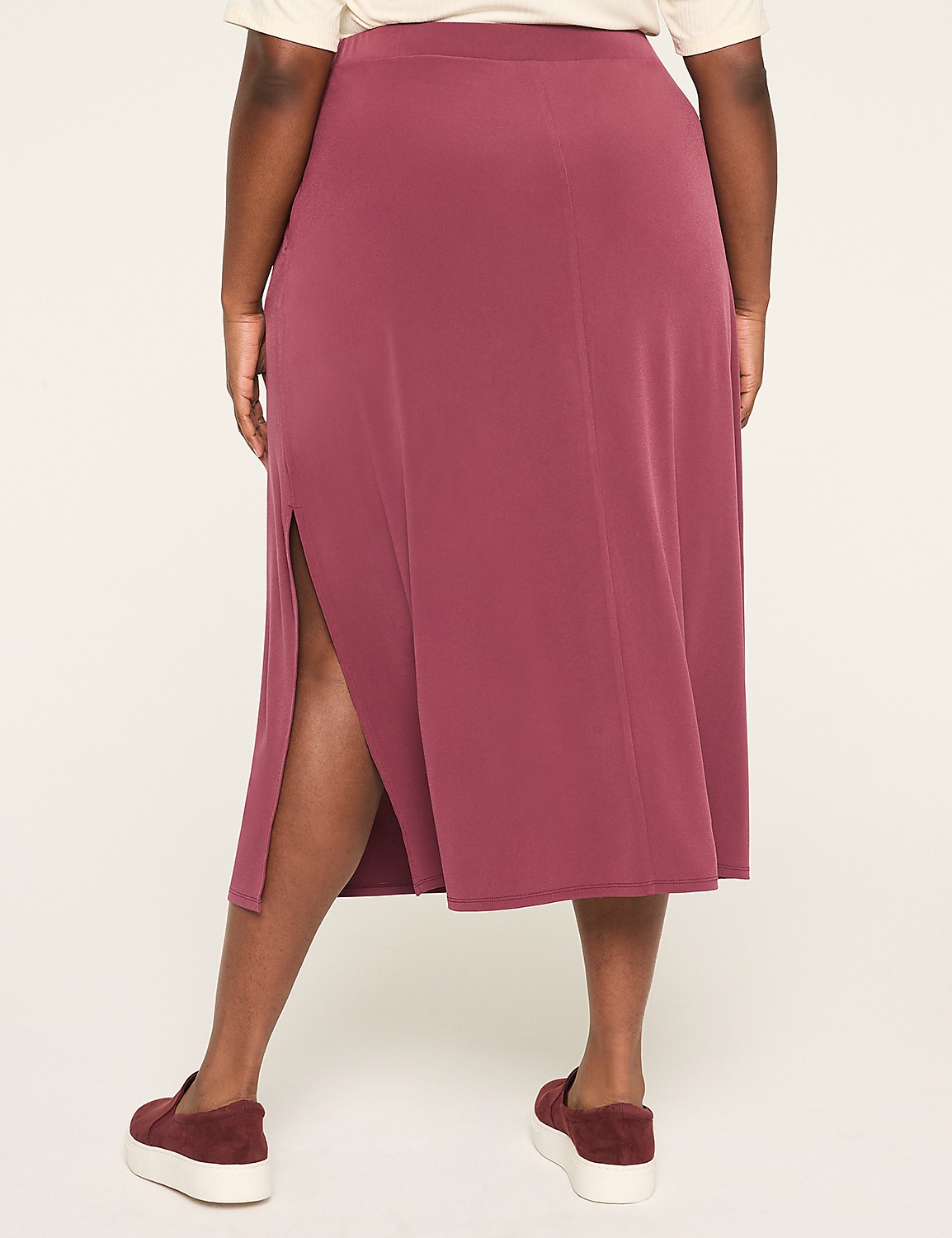 Matte Jersey Side-Slit Maxi Skirt | LaneBryant