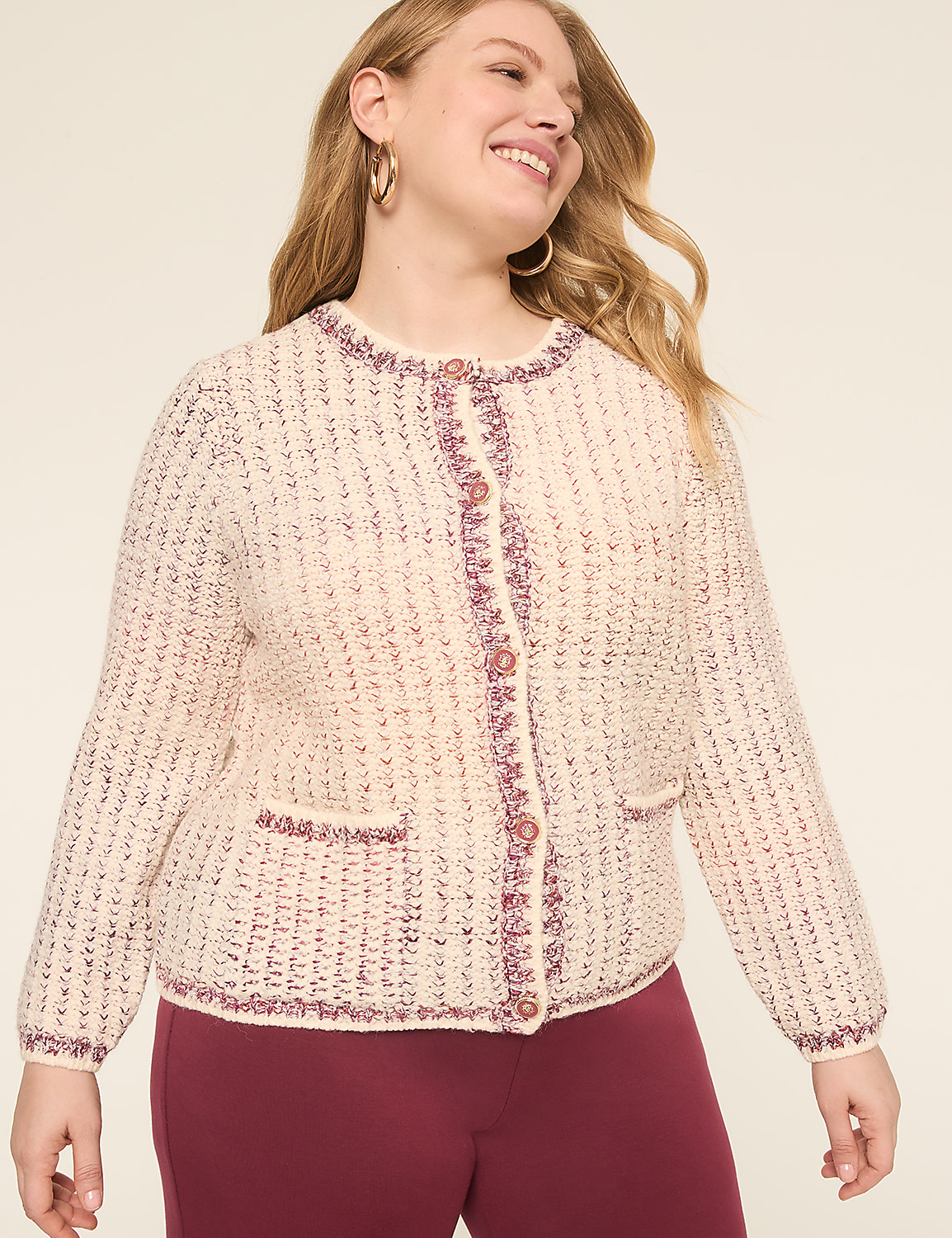 Textured Button-Front Cardigan Product Image 6