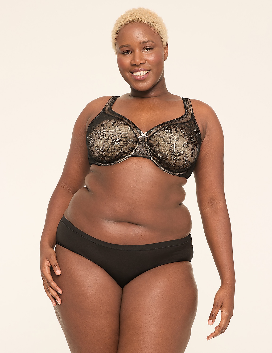 Unlined Full Coverage Bra with Lace Product Image 4