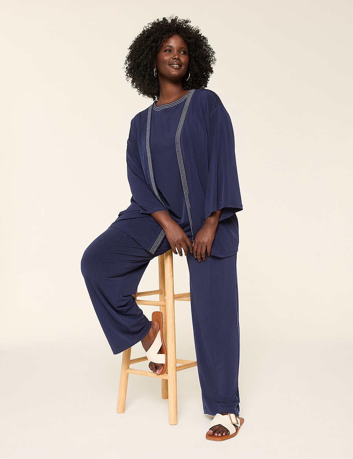 Matte Jersey Pull-On Stitch-Detail Pant Product Image 3