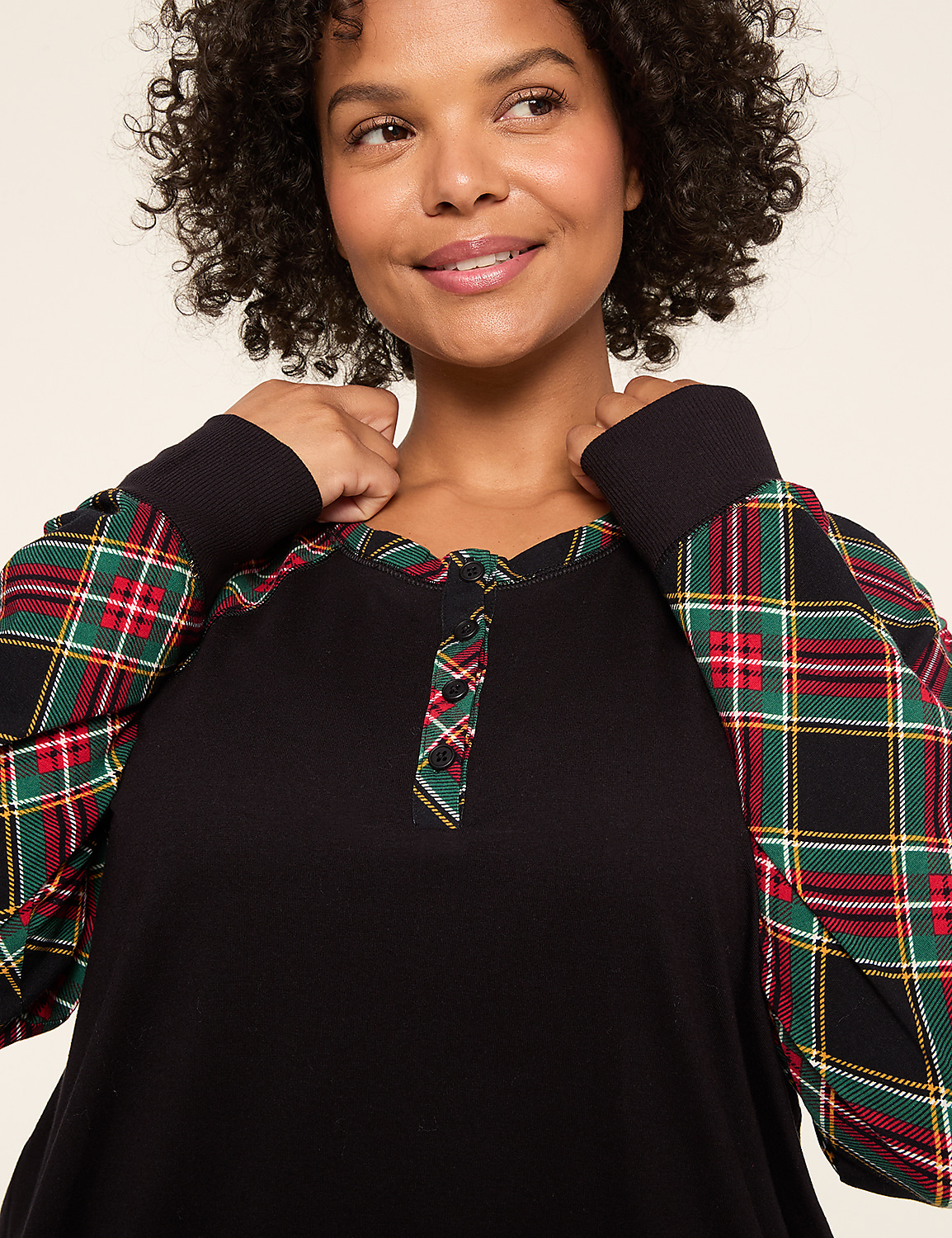 Comfy Cotton Tunic Henley & Legging PJ Set Product Image 4
