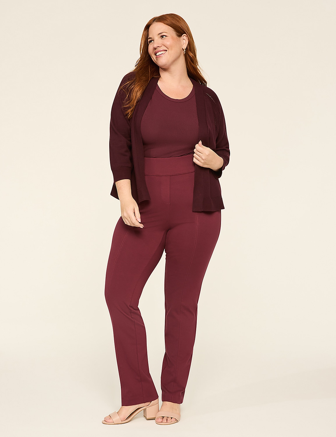 Ponte Pull-On Straight Leg Pant Product Image 3
