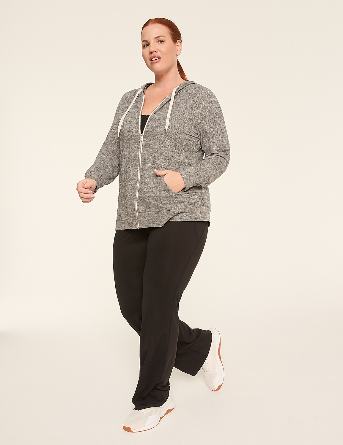 LIVI Soft Marl Zip-Front Hoodie Product Image 3