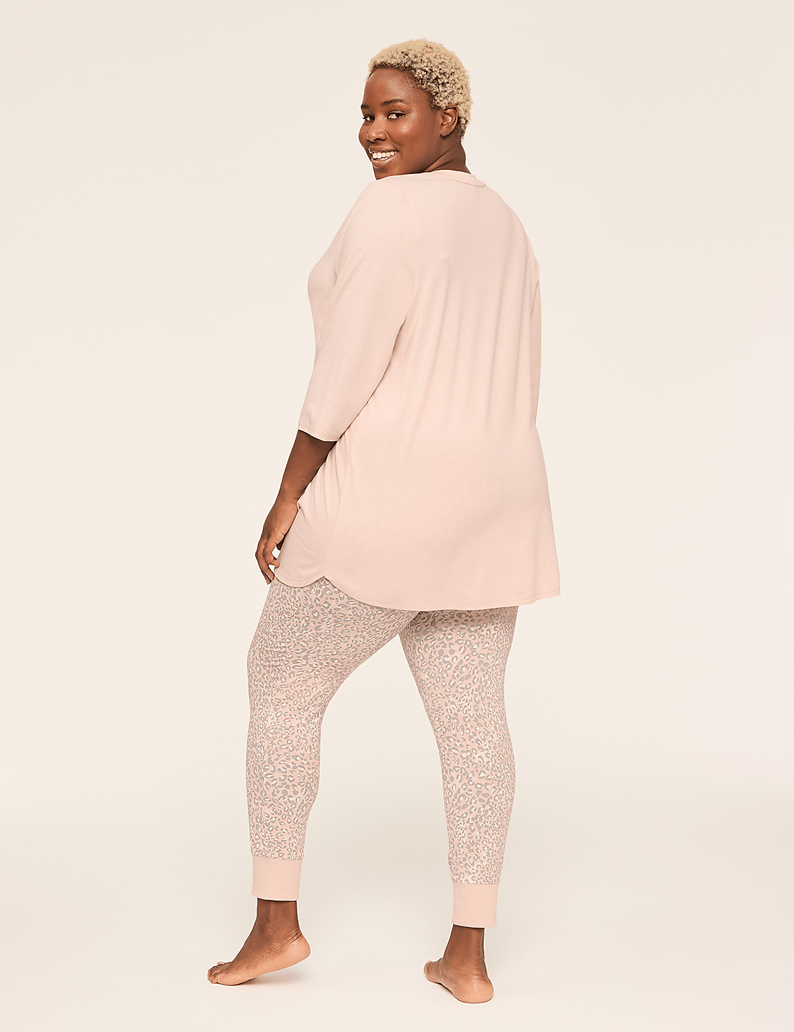 Comfy Cotton 3/4-Sleeve Tunic & Legging PJ Set | LaneBryant