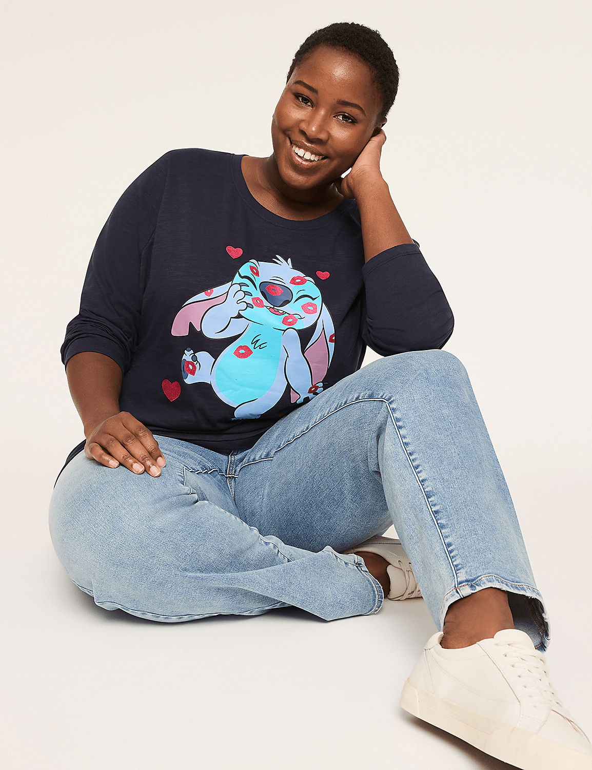 Glitter Stitch Long-Sleeve Graphic Tee Product Image 3